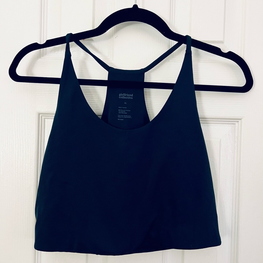 Girlfriend Collective Cleo Halter Bra Navy XL